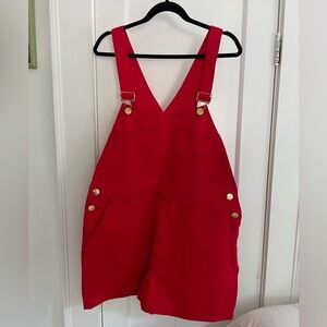 Big Bud Press NWOT Overall Shorts Mustang Red
